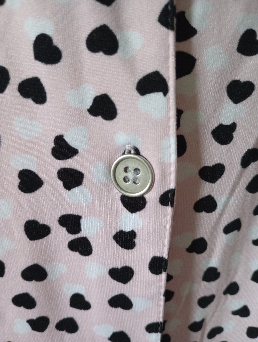 Echo Sleepwear Pink Heart-Print Button-Front Nightshirt Size XL - Picture 3 of 8